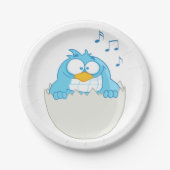 Assiettes En Carton Observation d'oiseaux bleus (Devant)