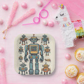 Assiettes En Carton Obtenez dans Gear Robot Anniversaire - Gros Robot (Fête)