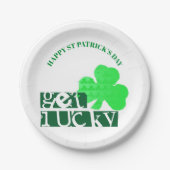 Assiettes En Carton Obtenez Lucky Modern St Patrick Plaque papier 2 (Devant)