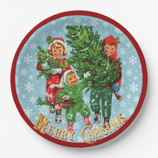 Assiettes En Carton Obtenir l'arbre de Noël (Devant)