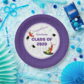 Assiettes En Carton Obtention du diplôme mignonne de pourpre (Fête)