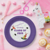 Assiettes En Carton Obtention du diplôme mignonne de pourpre (Fête)