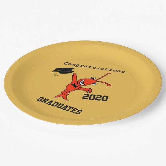 Assiettes En Carton Obtention du diplôme mignonne d'écrevisses (Angle)