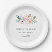 Assiettes En Carton Obtention du diplôme rustique de Boho | (Devant)