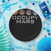 Assiettes En Carton Occupy Mars Coloniser Graphisme Planète spatiale s (Fête)
