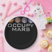 Assiettes En Carton Occupy Mars Coloniser Graphisme Planète spatiale s (Fête)