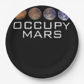 Assiettes En Carton Occupy Mars Coloniser Graphisme Planète spatiale s (Devant)