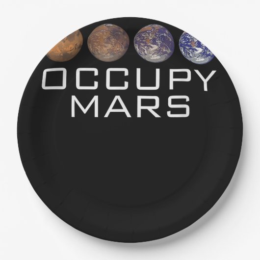 Assiettes En Carton Occupy Mars Coloniser Graphisme Planète spatiale s (Devant)