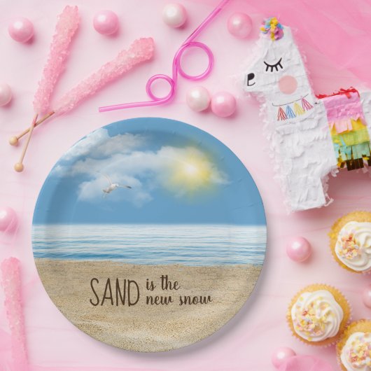 Assiettes En Carton Ocean Beach Avec Plaque En Papier Seagull (Fête)