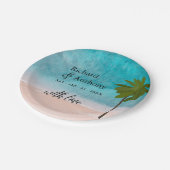 Assiettes En Carton Ocean Beach Palm Tree Mariage (Angle)