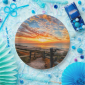Assiettes En Carton Ocean Beach View Tropical Sunset Paradise Dream (Fête)