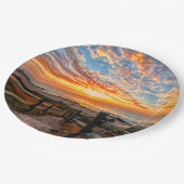 Assiettes En Carton Ocean Beach View Tropical Sunset Paradise Dream (Angle)