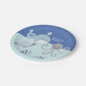 Assiettes En Carton Ocean Blue Grey Whale Sea Life Party Plaque (Angle)