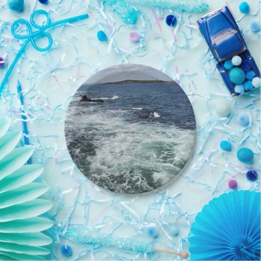 Assiettes En Carton Océan mer vagues plage eau bleu (Fête)