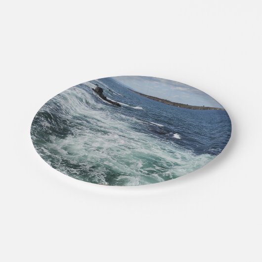 Assiettes En Carton Océan mer vagues plage eau bleu (Angle)