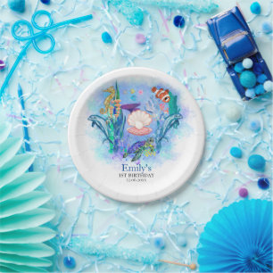 Assiettes En Carton Ocean Sea Animals Baby Birthday Party