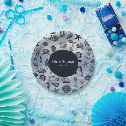 Assiettes En Carton Ocean Sea Life Nautical Seashells Beach Mariage (Fête)