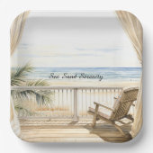 Assiettes En Carton Ocean View Beach Serenity (Recto)