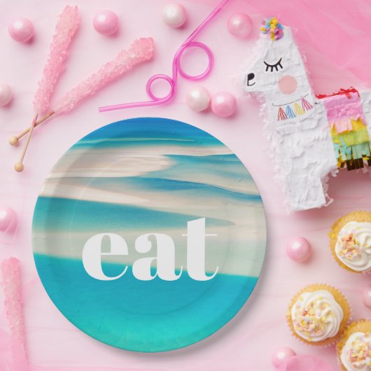 Assiettes En Carton Ocean Wave Eat Beach Party Decor (Fête)