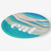 Assiettes En Carton Ocean Wave Eat Beach Party Decor (Angle)