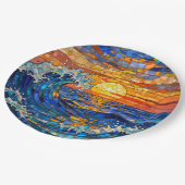 Assiettes En Carton Oceanic Coastal Ocean Waves Sunset   (Angle)