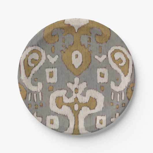 Assiettes En Carton Ochre Ikat I (Devant)