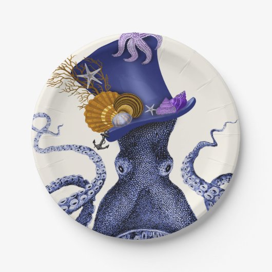 Assiettes En Carton Octopus avec Casquette nautique (Devant)