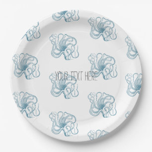 Assiettes En Carton Octopus bleu marine