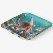 Assiettes En Carton Octopus d'anniversaire avec une bière (Angulaire)