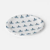 Assiettes En Carton Octopus kraken nautique plage côtière bleu mer (Angle)