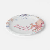 Assiettes En Carton Octopus mignonne fille d'aquarelle rose (Angle)
