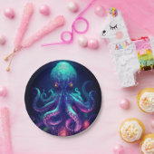 Assiettes En Carton Octopus Mythique Nautique Sous Les Créatures Mer (Fête)
