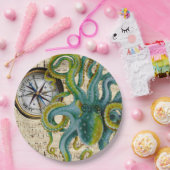 Assiettes En Carton Octopus Tentacles Compass Music (Fête)