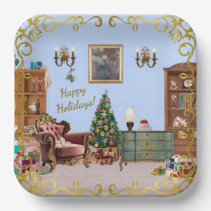 Assiettes En Carton Ode to the Nutcracker Ballet Blue
