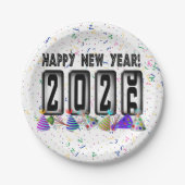 Assiettes En Carton Odometer New Years Party 2026 (Devant)