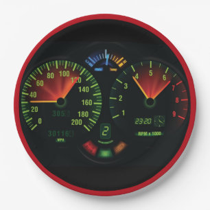 Assiettes En Carton Odomètre Speedometer Design Papier Plaque