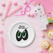 Assiettes En Carton Oeil de dessin vert éblouissant (Fête)