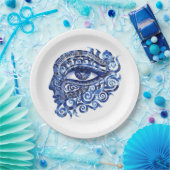 Assiettes En Carton Oeil mal grec Abstrait avec clé grecque (Fête)