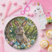 Assiettes En Carton Oeuf de Pâques avec lapin (Fête)