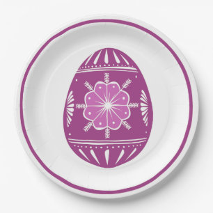 Assiettes En Carton Oeuf de Pâques de lavande
