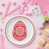 Assiettes En Carton Oeuf de Pâques rouge orthodoxe (Fête)