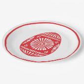 Assiettes En Carton Oeuf de Pâques rouge orthodoxe (Angle)