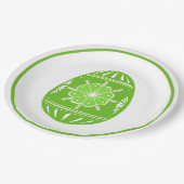 Assiettes En Carton Oeuf de Pâques vert du printemps (Angle)