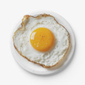 Assiettes En Carton Oeuf parfaitement frit avec des arêtes de croupe e (Devant)