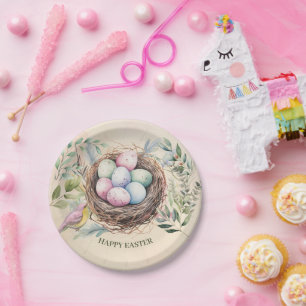 Assiettes En Carton Oeufs de Pâques dans la fête de Nest
