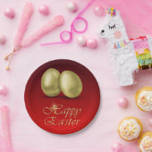 Assiettes En Carton Oeufs de Pâques d'or - Plaque de papier (Fête)