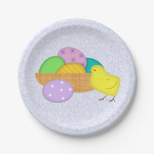 Assiettes En Carton Oeufs De Pâques Et Plaques De Papier Chick