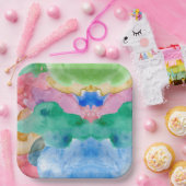 ASSIETTES EN CARTON OEUVRE DE COULEUR D'EAU (Fête)