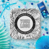 Assiettes En Carton OEuvre de ligne moderne et votre logo avec texte m (Fête)