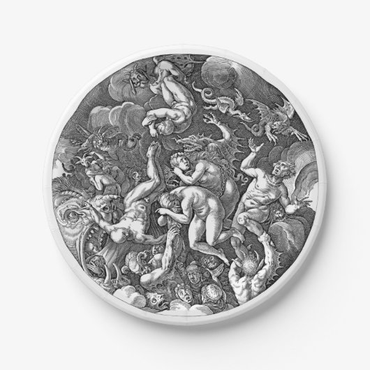 Assiettes En Carton Oeuvre Historique Gothique Tombant En Enfer (Devant)